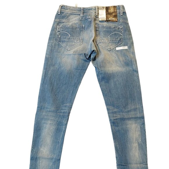 Retro Vintage G-Star Raw Refender Aged Destroyed Skinny Jeans Pants Sz 25 NWT - Picture 6 of 13